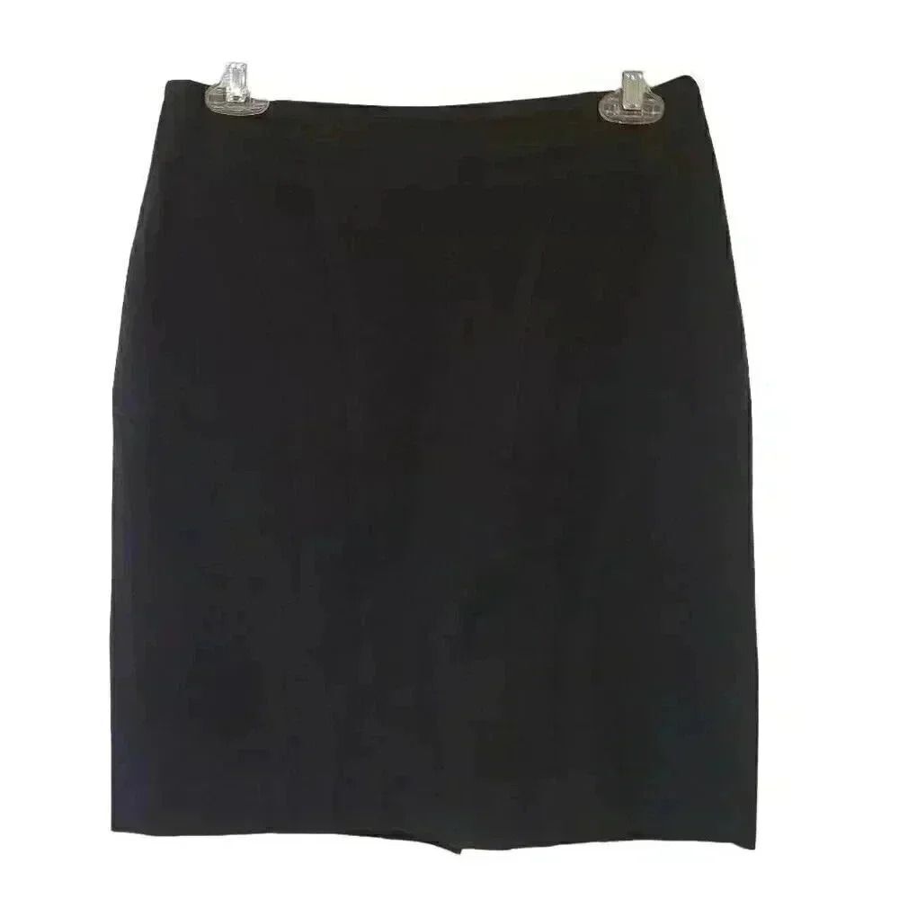 Banana Republic Women's Black Cotton/Viscose/Spandex Pencil Travel Skirt